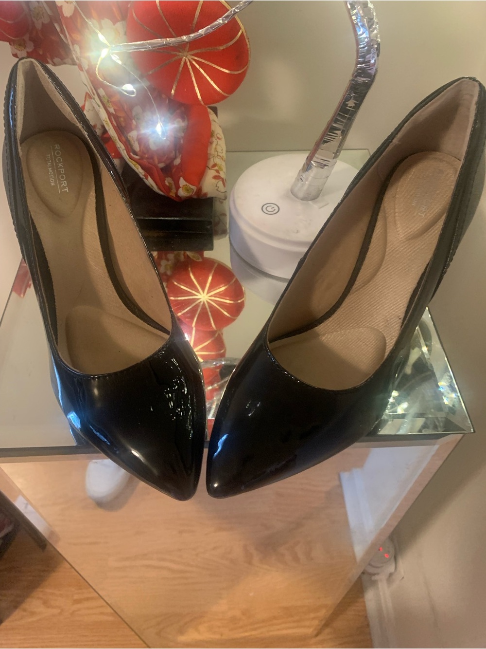 Rockport Black Patent Pointed Toe Pumps